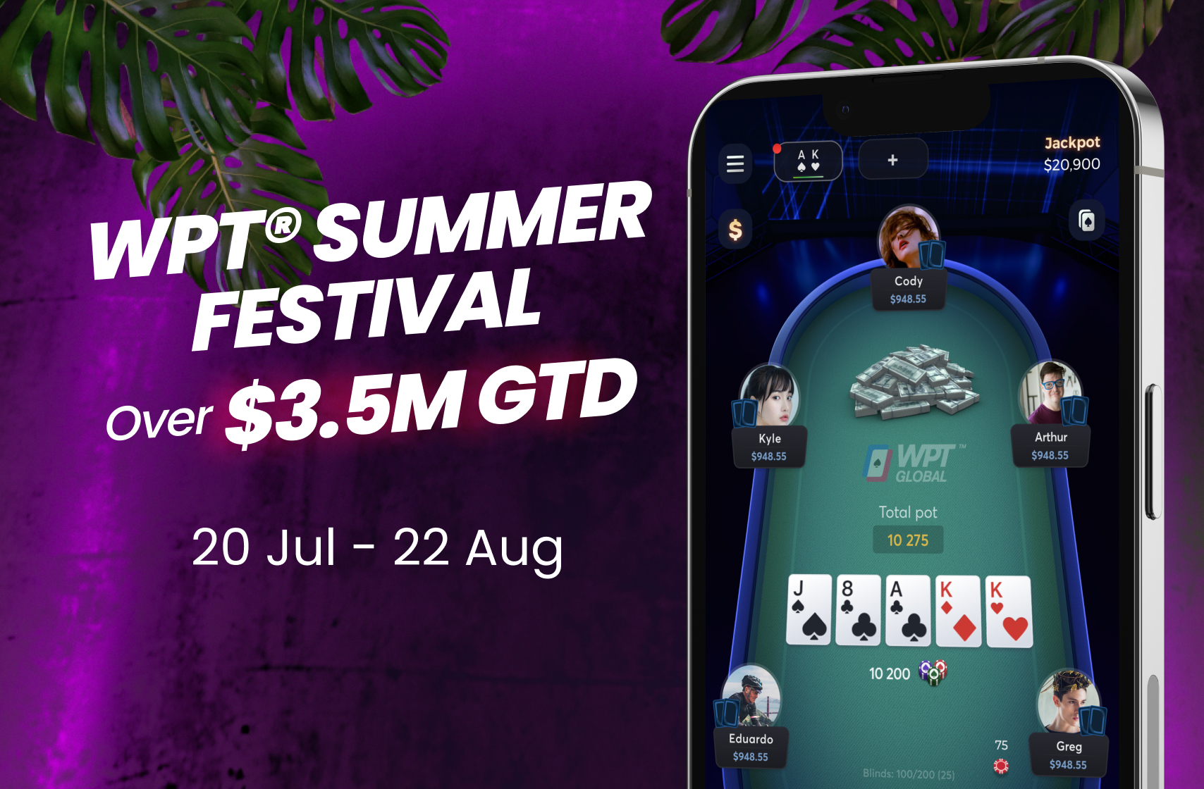 The newest entry in the international online poker game, WPT Global has more than $3.5 million guaranteed in the WPT Summer Festival
