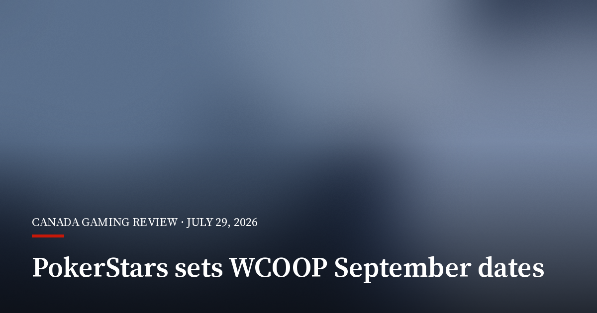 PokerStars Sets 25th WCOOP for September