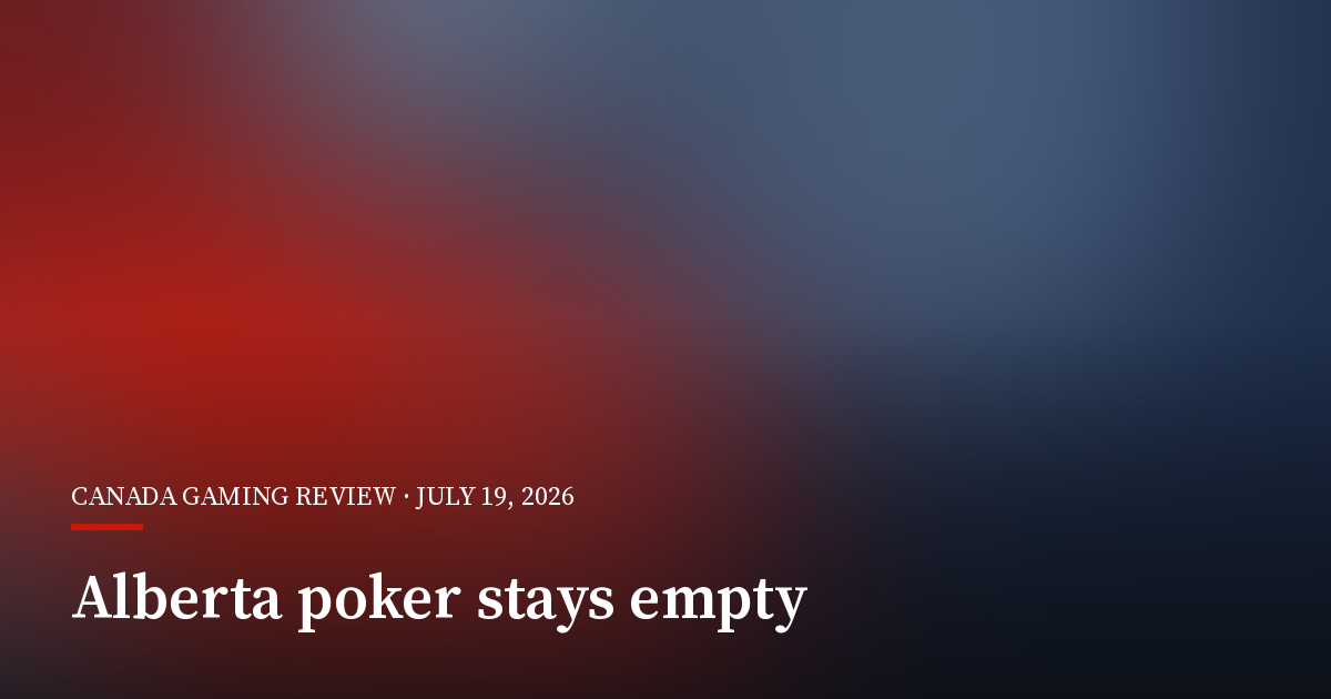 Alberta Poker Stays Empty as Sportsbooks Rush In